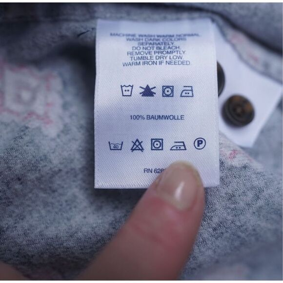 Lands’ End Men’s Navy Southwestern Button Up Shirt - Picture 4 of 7